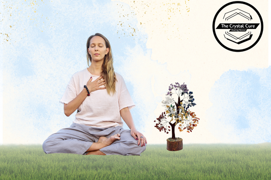 Seven Chakra Tree with a women meditating.