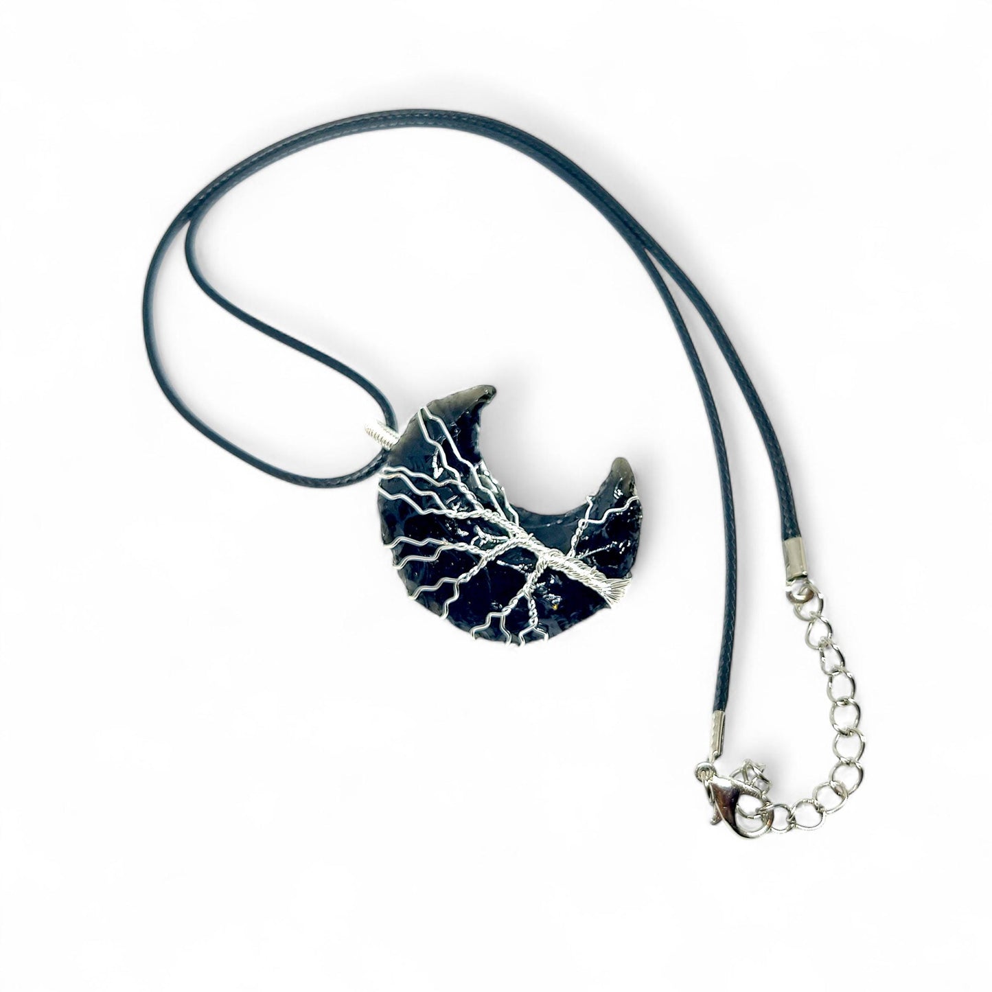 Black Obsidian Tree of Life Pendant | Wire Wrapped Crystal Necklace | Protection Amulet | Spiritual Jewelry | Handmade Gemstone Charm | Boho
