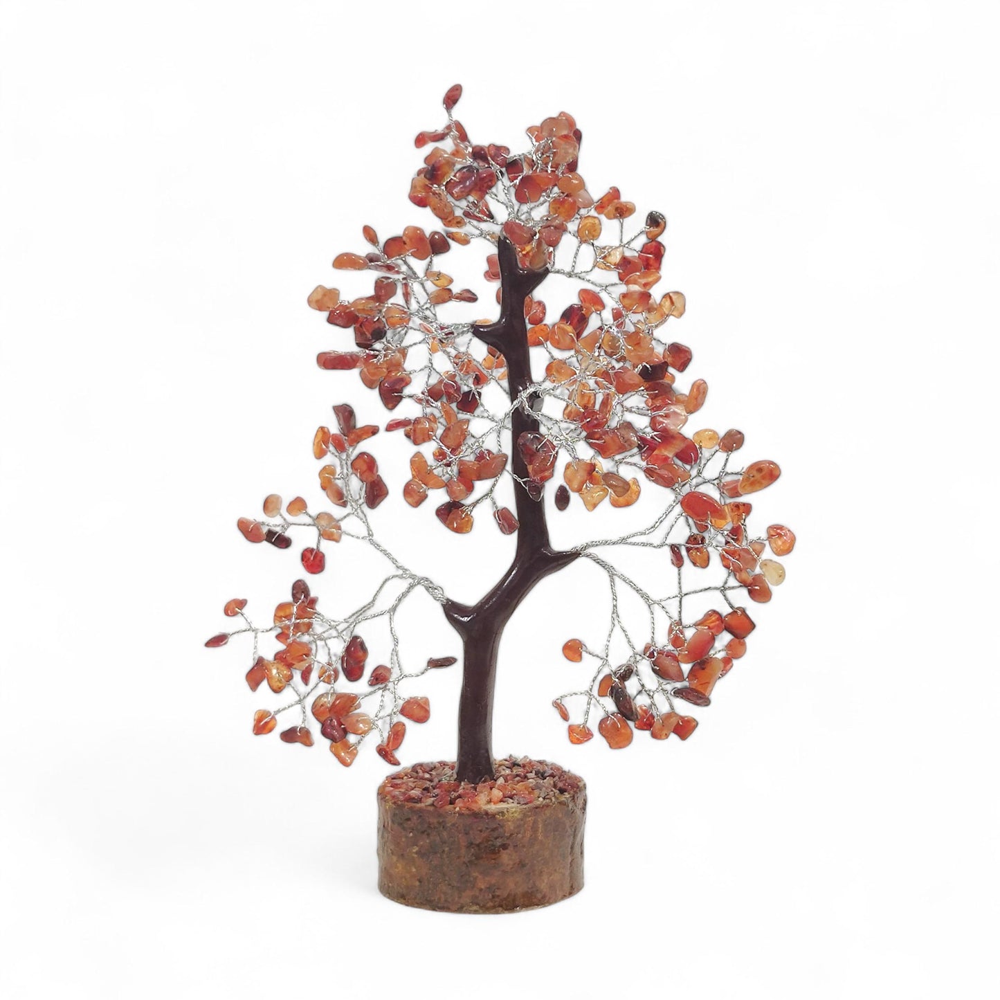Handcrafted Carnelian Crystal Bonsai Tree | Gemstone Tree of Life | Energy Boosting Home Decor | Motivation & Creativity Enhancer | Healing
