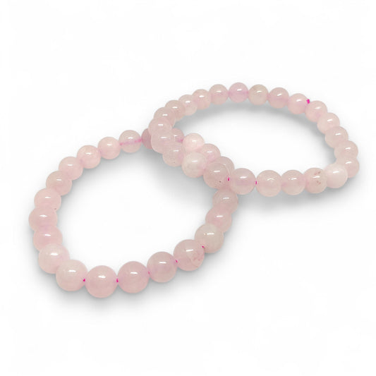 Rose Quartz Bracelet | Natural Love Stone | Heart Healing & Self-Love | Adjustable Stretch Fit
