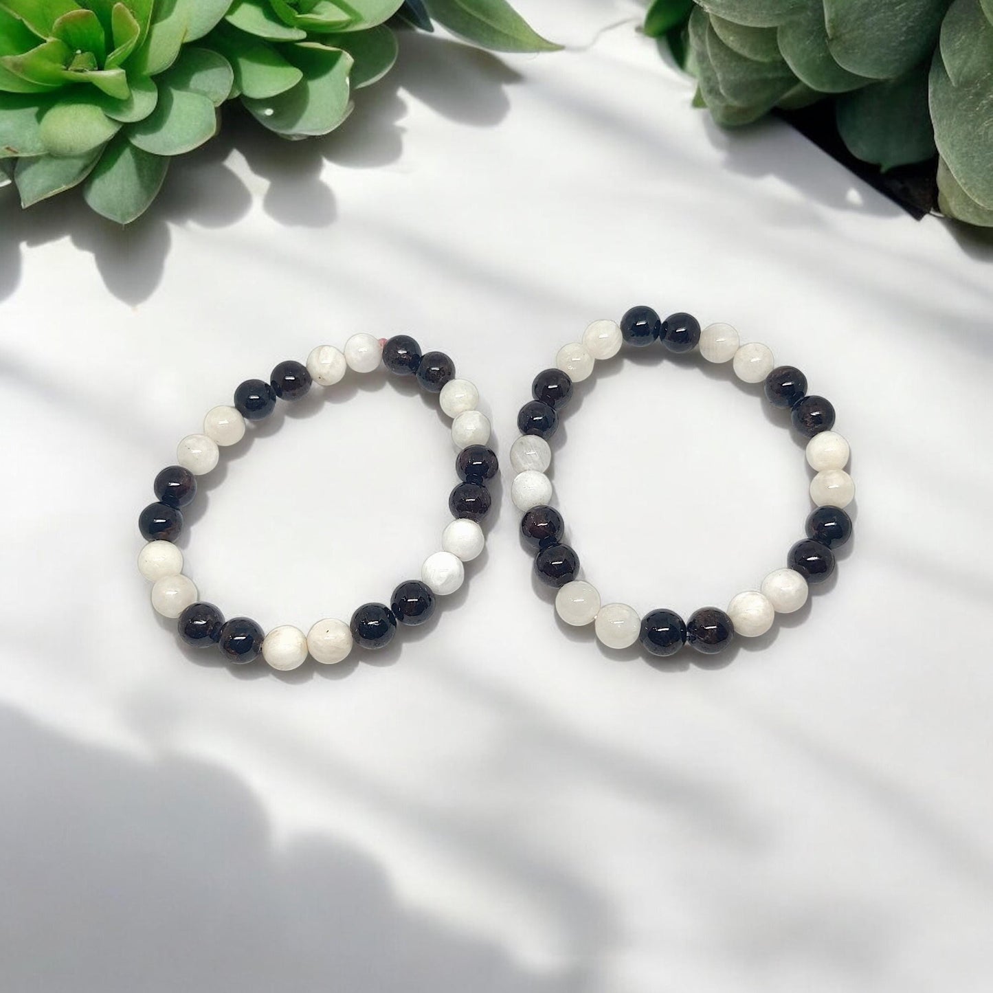 Red Garnet and Moonstone Bracelet | January Birthstone | Love & Intuition | Limited Edition | Healing Crystals