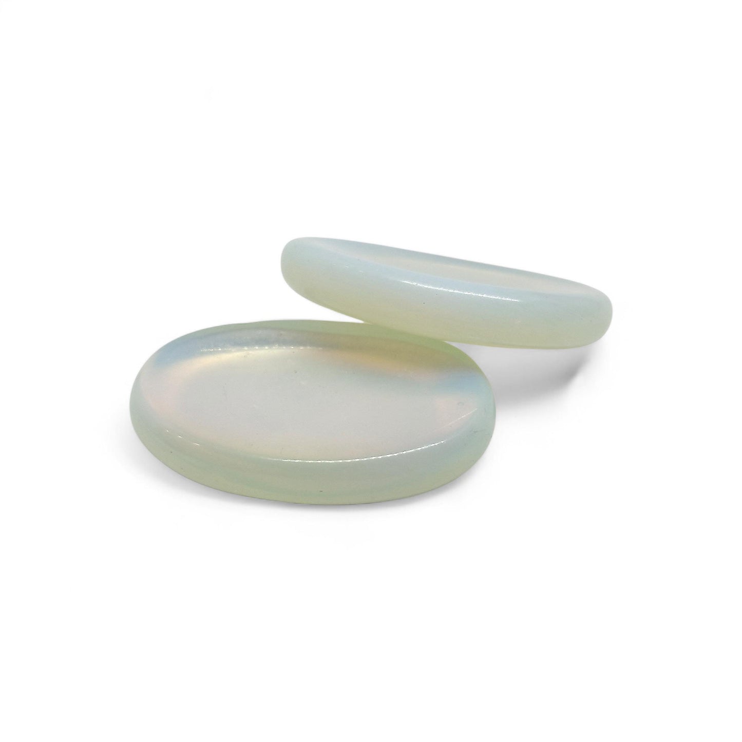 Opalite Worry Stone | Hand Carved Anxiety Relief Crystal | Meditation Palm Stone | Stress Relief Fidget Tool | Reiki Healing Gift | Opal
