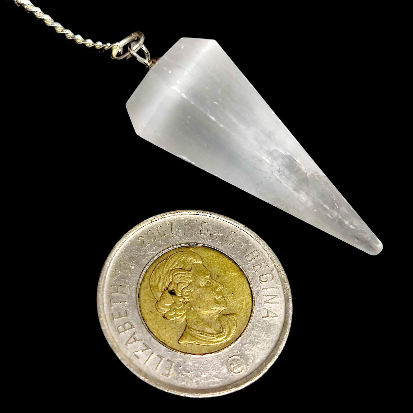 Selenite Faceted Pendulum | Crystal Dowsing Tool | Divination Instrument | Healing Stone | Meditation Aid | Spiritual Gift | Reiki Energy