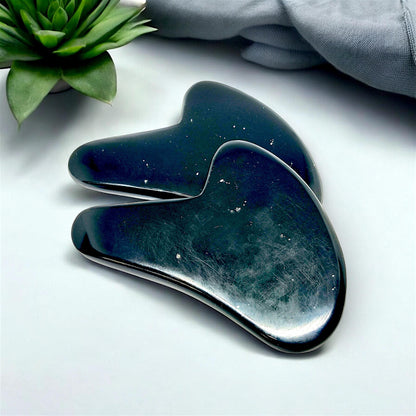 Black Obsidian Gua Sha Tool | Natural Crystal Facial Massage | Protection & Grounding | Lymphatic Drainage | Anti-Aging Skincare | Self-Care