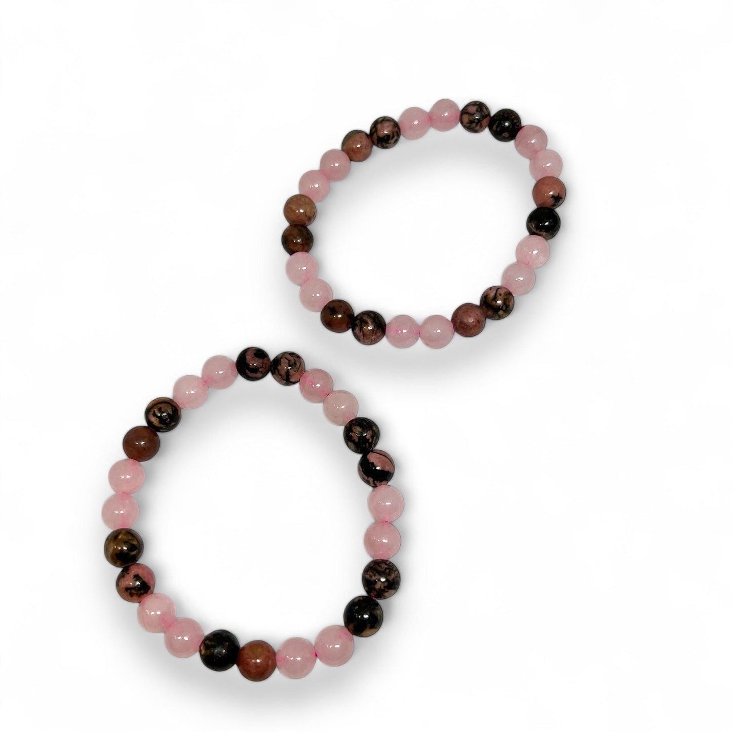 Rhodonite and Rose Quartz Bracelet | Healing Crystal Jewelry | Love & Emotional Balance