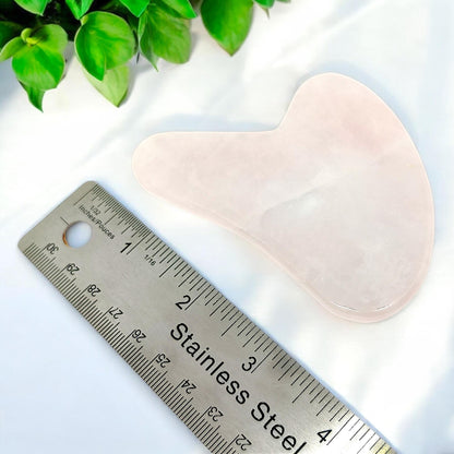 Rose Quartz Gua Sha Tool | Heart Chakra Healing Scraping Plate | Natural Crystal Facial Massage | Anti-Aging Skincare | Self-Love Ritual