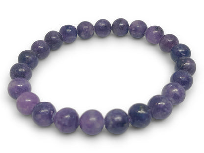 Lepidolite Bracelet | Natural Stress Relief Crystal | Emotional Balance | Adjustable Stretch Fit