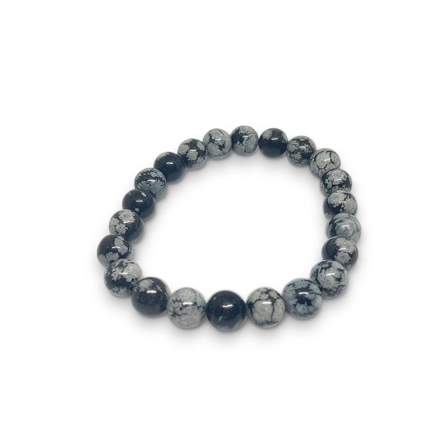 Snowflake Obsidian Bracelet | 8mm Natural Stone | Balance & Transformation | Adjustable Fit