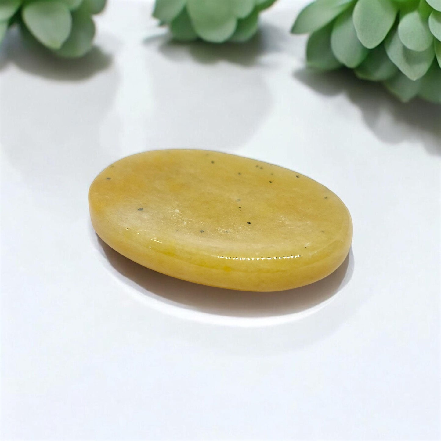 Yellow Aventurine Worry Stone | Hand Polished Anxiety Relief Crystal | Abundance & Luck Palm Stone | Stress Relief Fidget Tool | Healing