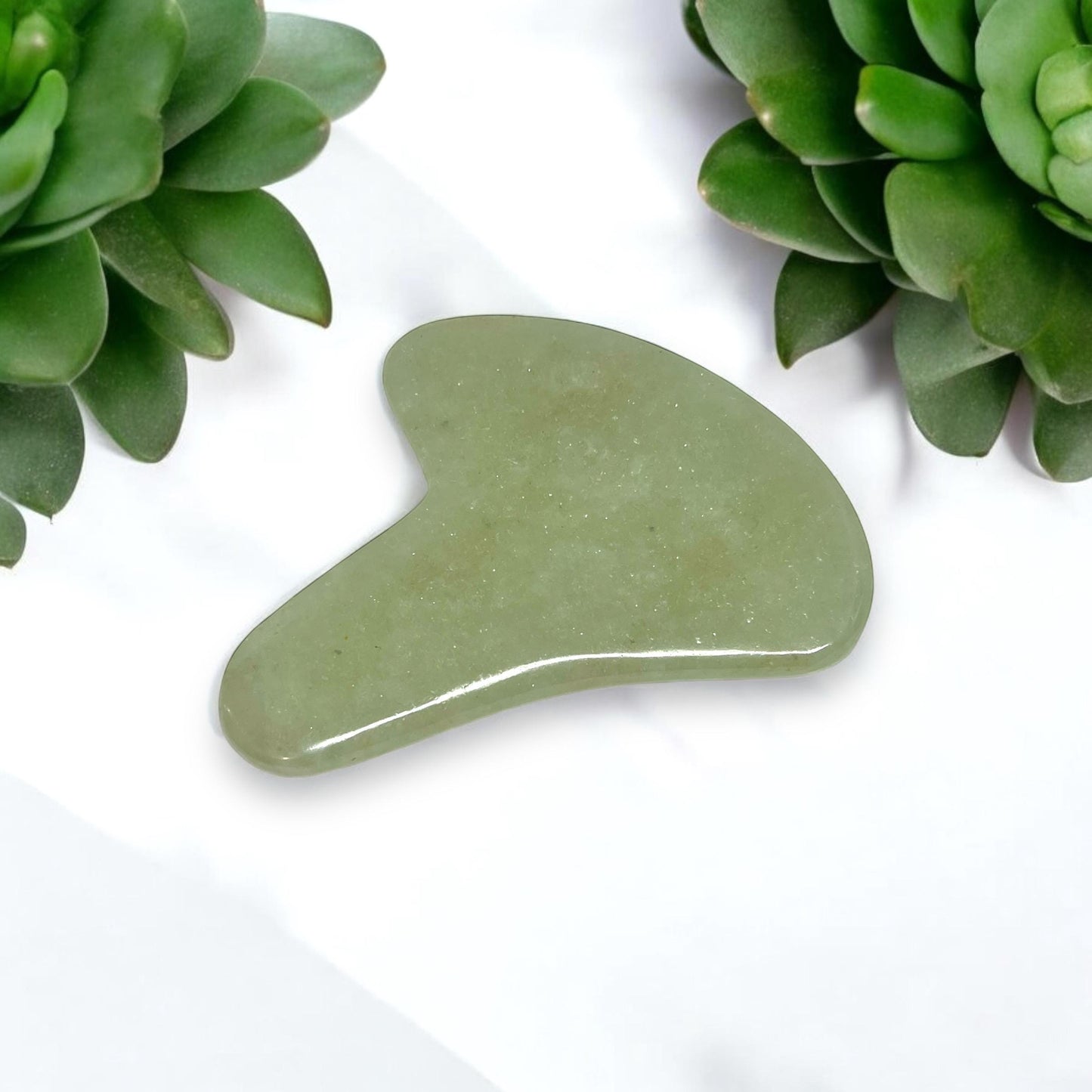 Green Aventurine Gua Sha | Natural Crystal Facial Massage Tool | Prosperity Stone Skincare