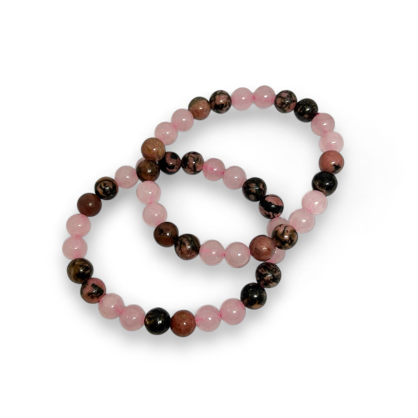 Rhodonite and Rose Quartz Bracelet | Healing Crystal Jewelry | Love & Emotional Balance