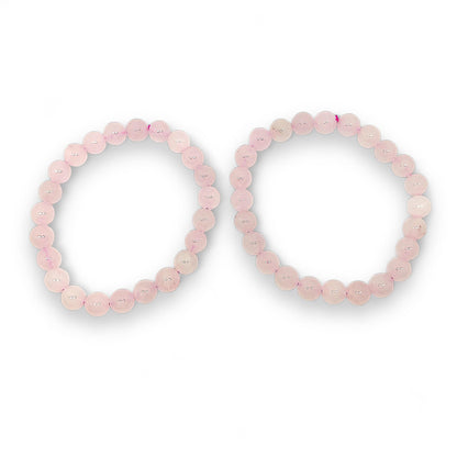 Rose Quartz Bracelet | Natural Love Stone | Heart Healing & Self-Love | Adjustable Stretch Fit