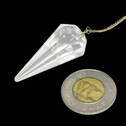 Clear Quartz Crystal Pendulum | Healing Dowsing Tool | Divination Instrument | Spiritual Gift | Reiki Energy | Meditation | Chakra Balancing