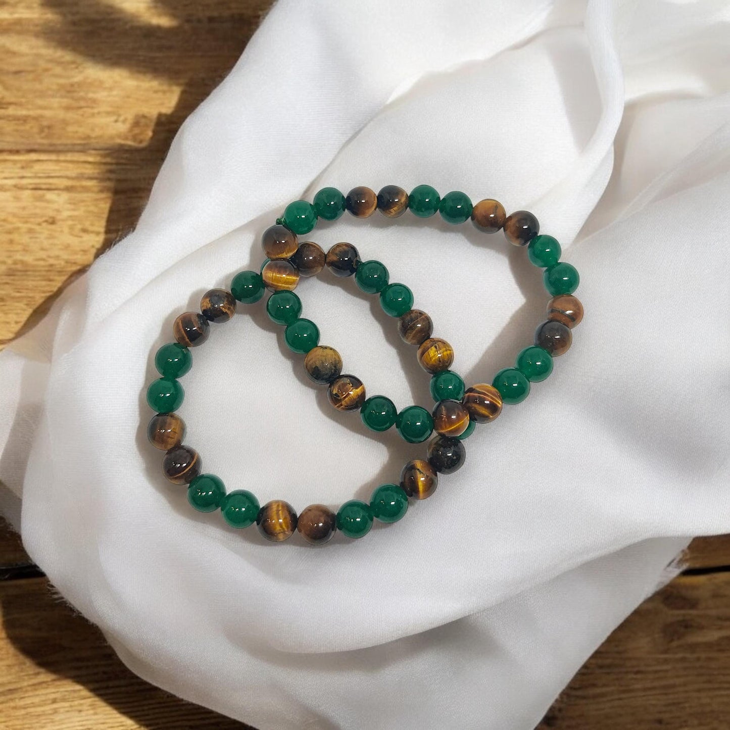 Green Aventurine and Tiger's Eye Bracelet | Wealth & Protection | Abundance Magnet | Healing Crystals