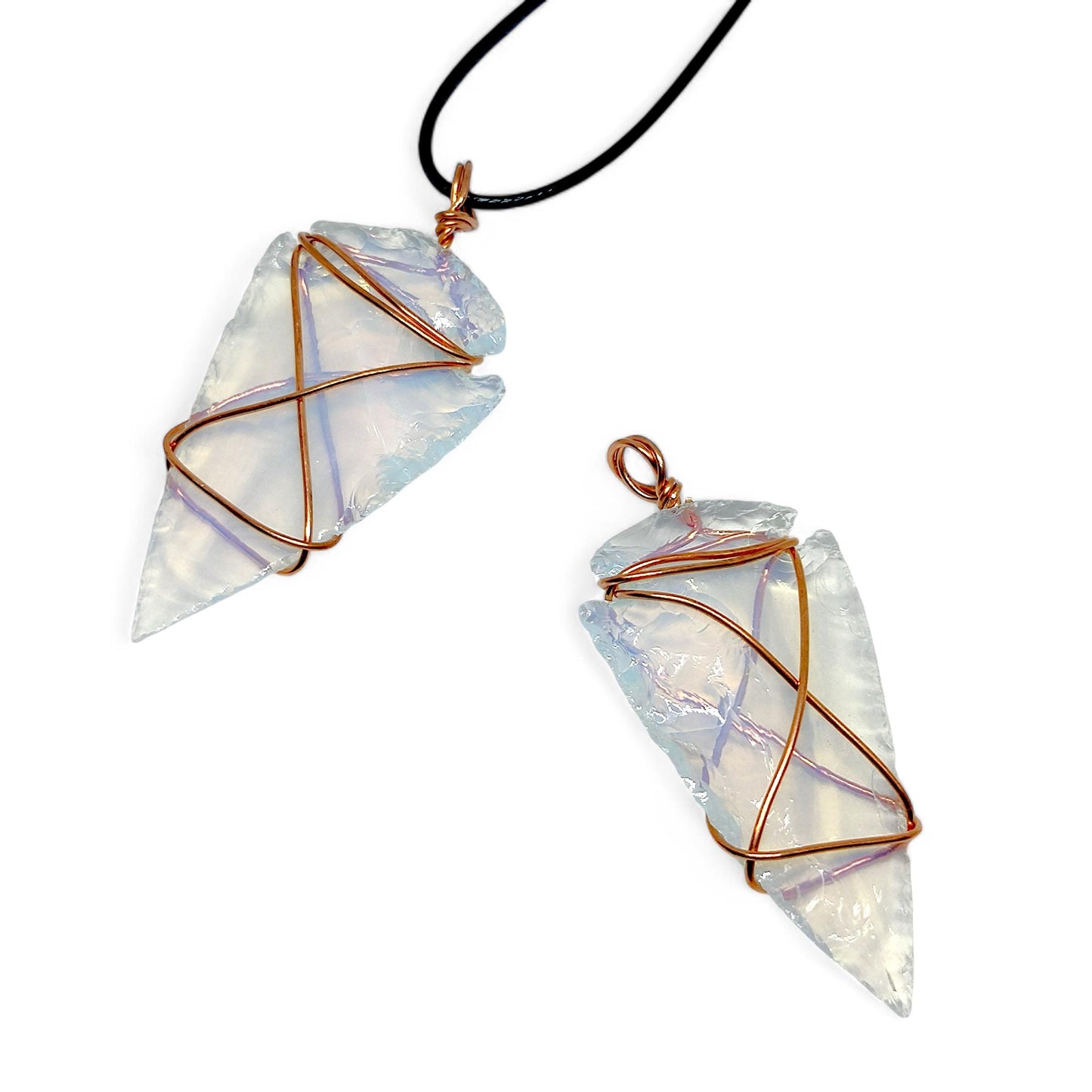 Opalite Arrowhead Necklace | Raw Crystal Pendant | Intuition Booster | Healing Stone Jewelry | Unique Gift | Opal | Opalite Gemstone Pendant