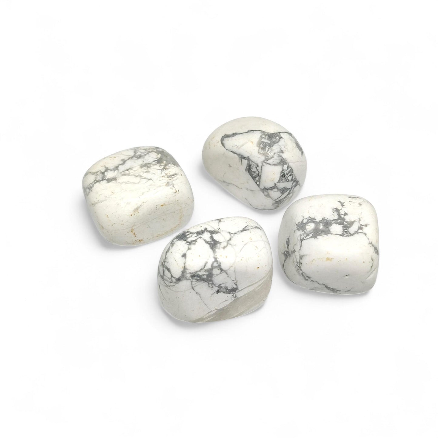 Howlite Tumbled Stones | Small Calming Crystals for Anxiety Relief | White Healing Gemstones | Meditation, Reiki, Chakra Balancing | TCC