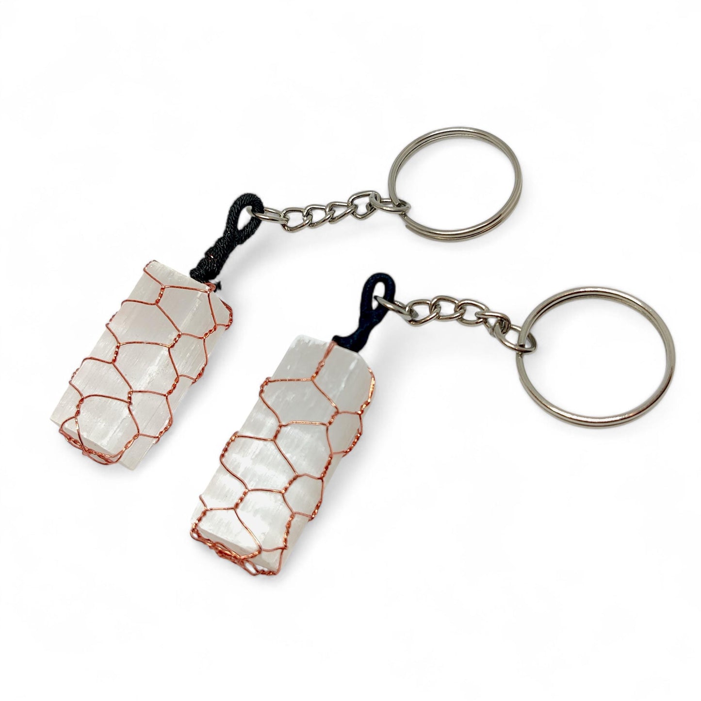 Selenite Crystal Keychain | Crystal Healing Keyring | Handmade Gemstone Accessory | Spiritual Gift | Natural Stone Decor | Unique Jewelry