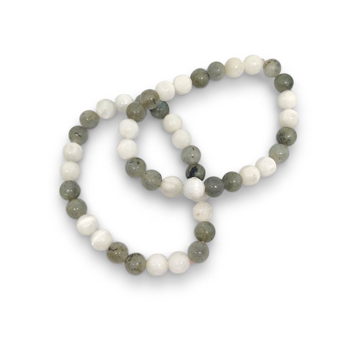 Selenite & Labradorite Bracelet | Mind Calming Crystals | Spiritual Protection Jewelry | Healing Crystals