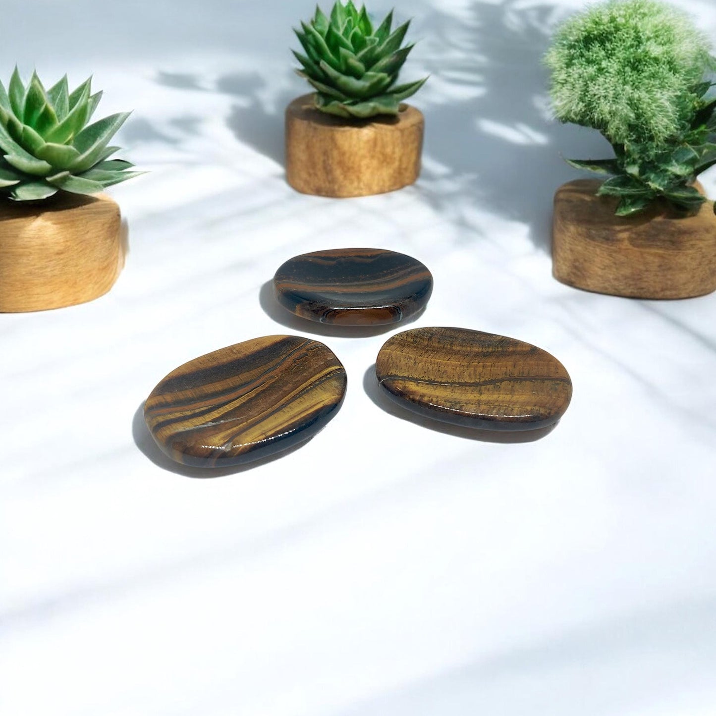 Tiger Eye Worry Stone | Polished Anxiety Relief Crystal | Grounding Palm Stone | Confidence Boosting Fidget Tool | Protection Gemstone