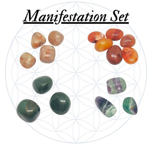 Powerful Manifestation Crystal Set | Law of Attraction Stones | Abundance & Success Kit | Intention Setting | Spiritual Growth Gift