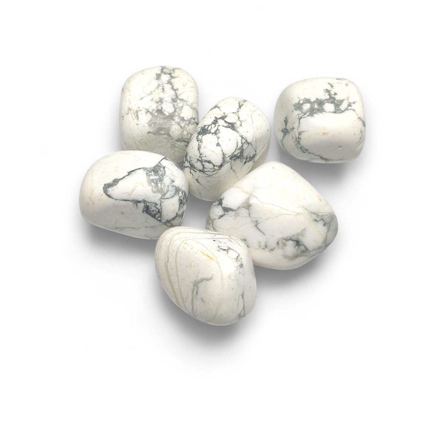 Howlite Tumbled Stones | Small Calming Crystals for Anxiety Relief | White Healing Gemstones | Meditation, Reiki, Chakra Balancing | TCC