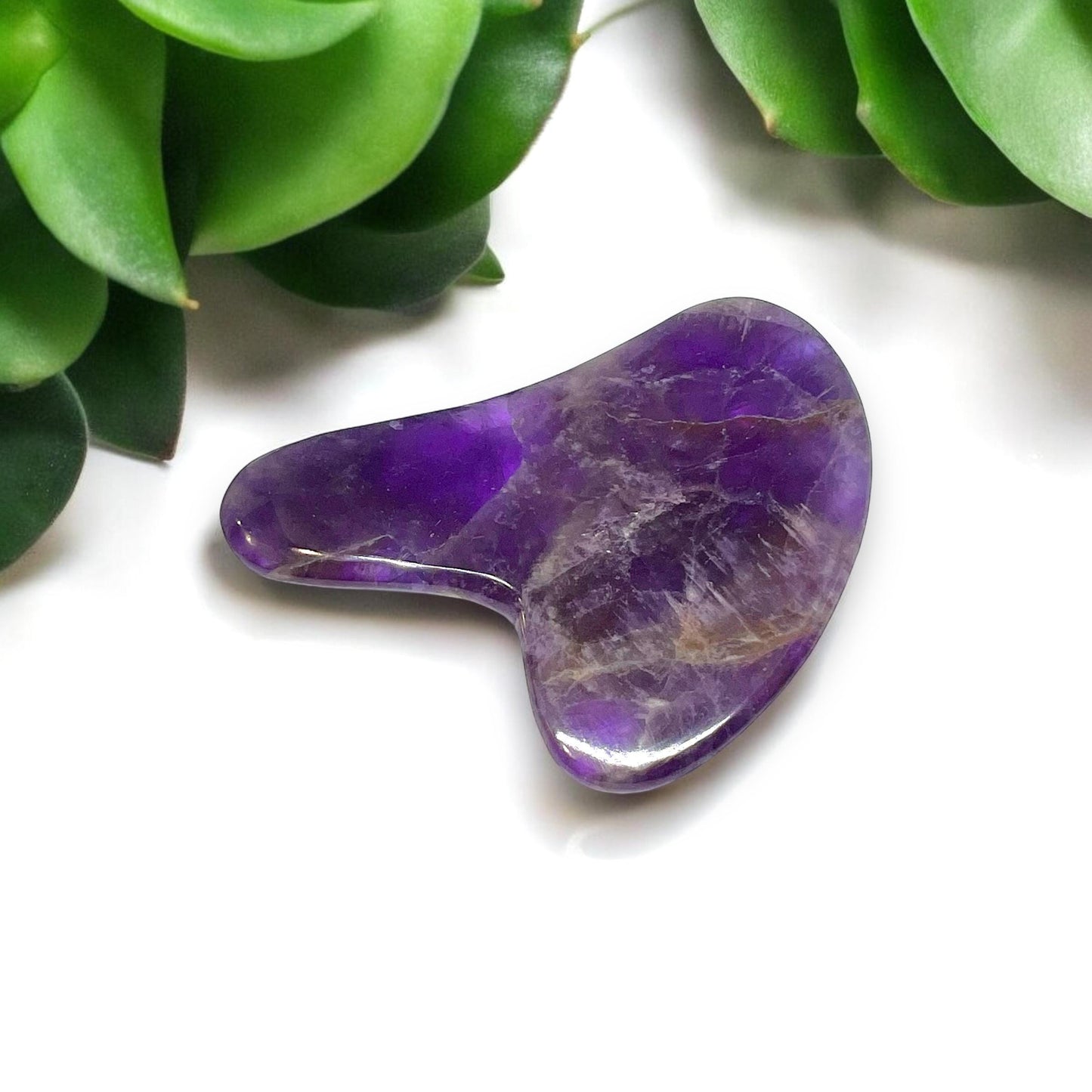 Amethyst Gua Sha Massage Stone | Natural Crystal Skincare Tool | Facial Relaxation