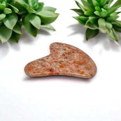 Sunstone Gua Sha | Natural Crystal Facial Massage Tool | Radiance & Energy Booster