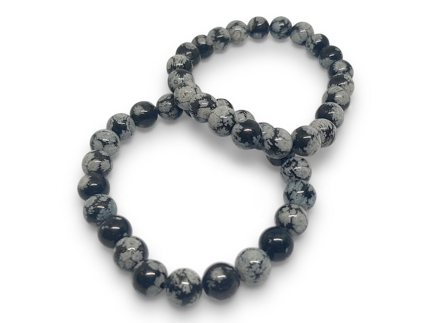 Snowflake Obsidian Bracelet | 8mm Natural Stone | Balance & Transformation | Adjustable Fit