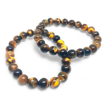 Natural Tiger's Eye Bracelet - Adjustable Crystal Beads for Protection & Confidence - Boho Jewelry