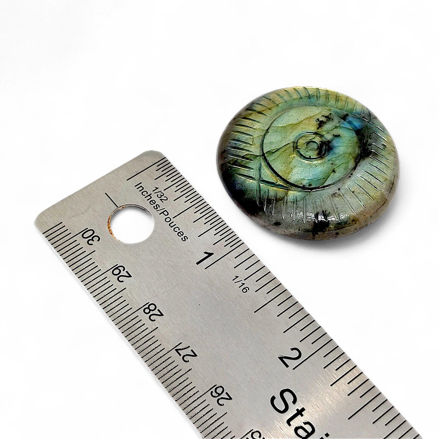 Flashy Labradorite Evil Eye Carved Bead | Protection Charm | Healing Crystal Jewelry Making | Unique Gift | Metaphysical Stone | Spiritual