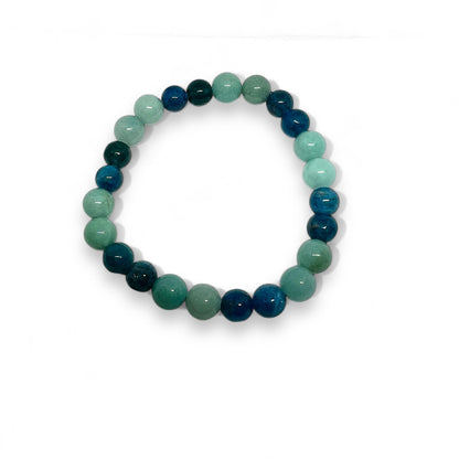 Blue Apatite and Amazonite Bracelet | Natural Healing Stones | Clarity & Communication | Adjustable Fit