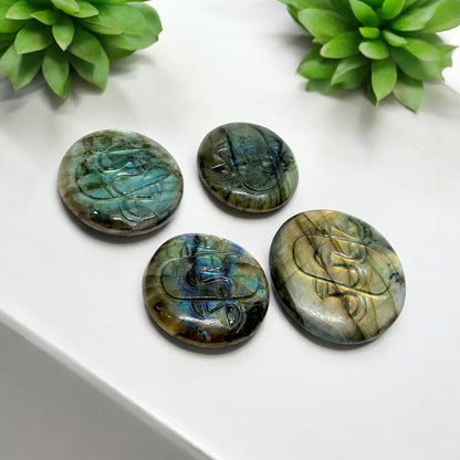 Labradorite Triple Face Carved Cabochon | Mystical Gemstone | Healing Crystal | Jewelry Making Supply | Unique Gift | Metaphysical Stone