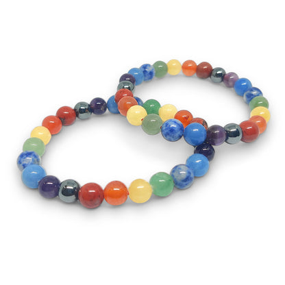 Seven Chakra Bracelet | Natural Healing Stones | Energy Balance | Adjustable Stretch Fit | Seven Chakra Beads Gemstone | Healing Gift Stone