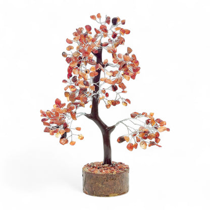 Handcrafted Carnelian Crystal Bonsai Tree | Gemstone Tree of Life | Energy Boosting Home Decor | Motivation & Creativity Enhancer | Healing