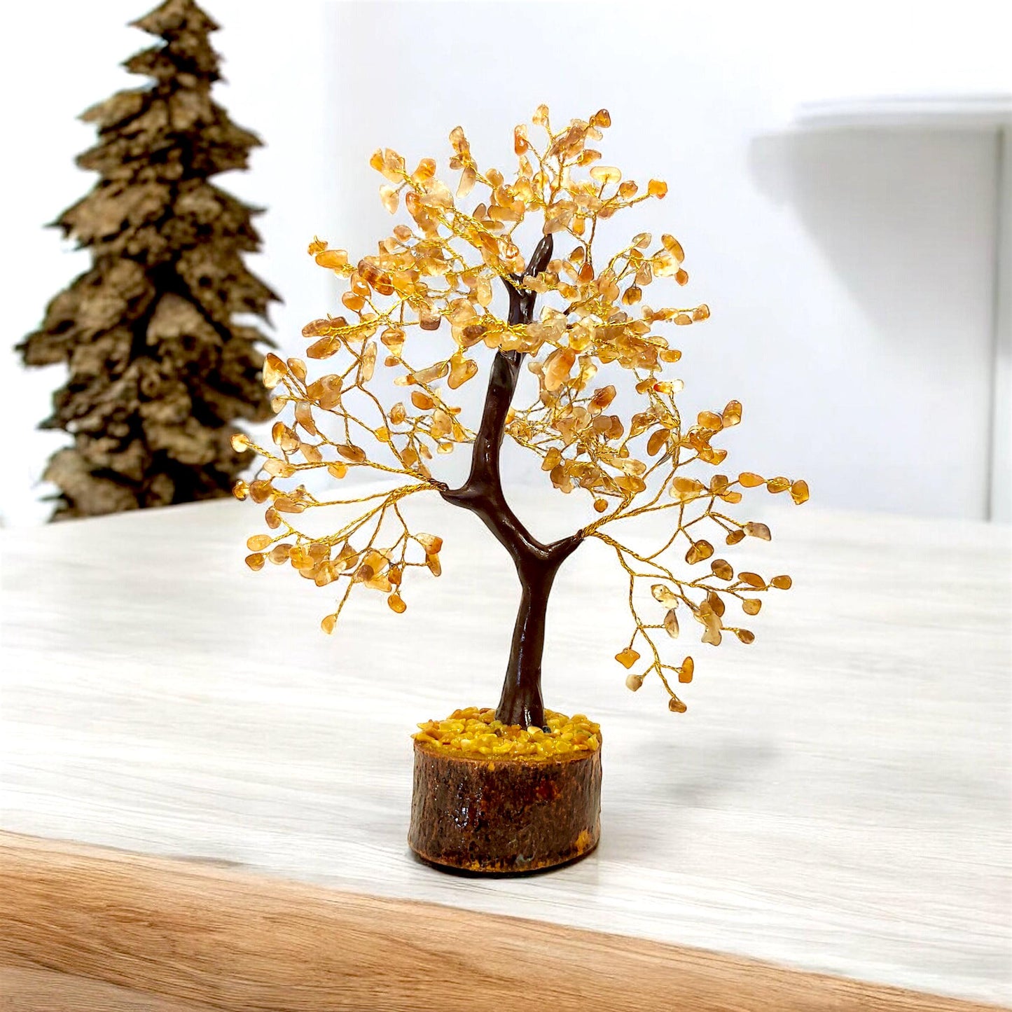 Citrine Crystal Tree | Abundance Gemstone Bonsai | Prosperity Decor | Wealth Attraction | Reiki Energy | Meditation Aid | Feng Shui Gift