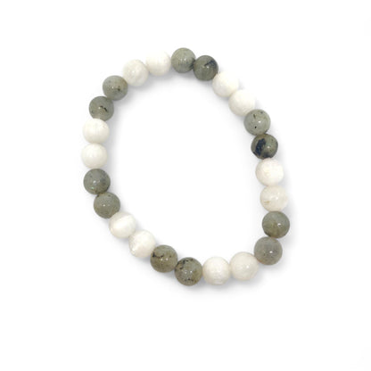 Selenite & Labradorite Bracelet | Mind Calming Crystals | Spiritual Protection Jewelry | Healing Crystals