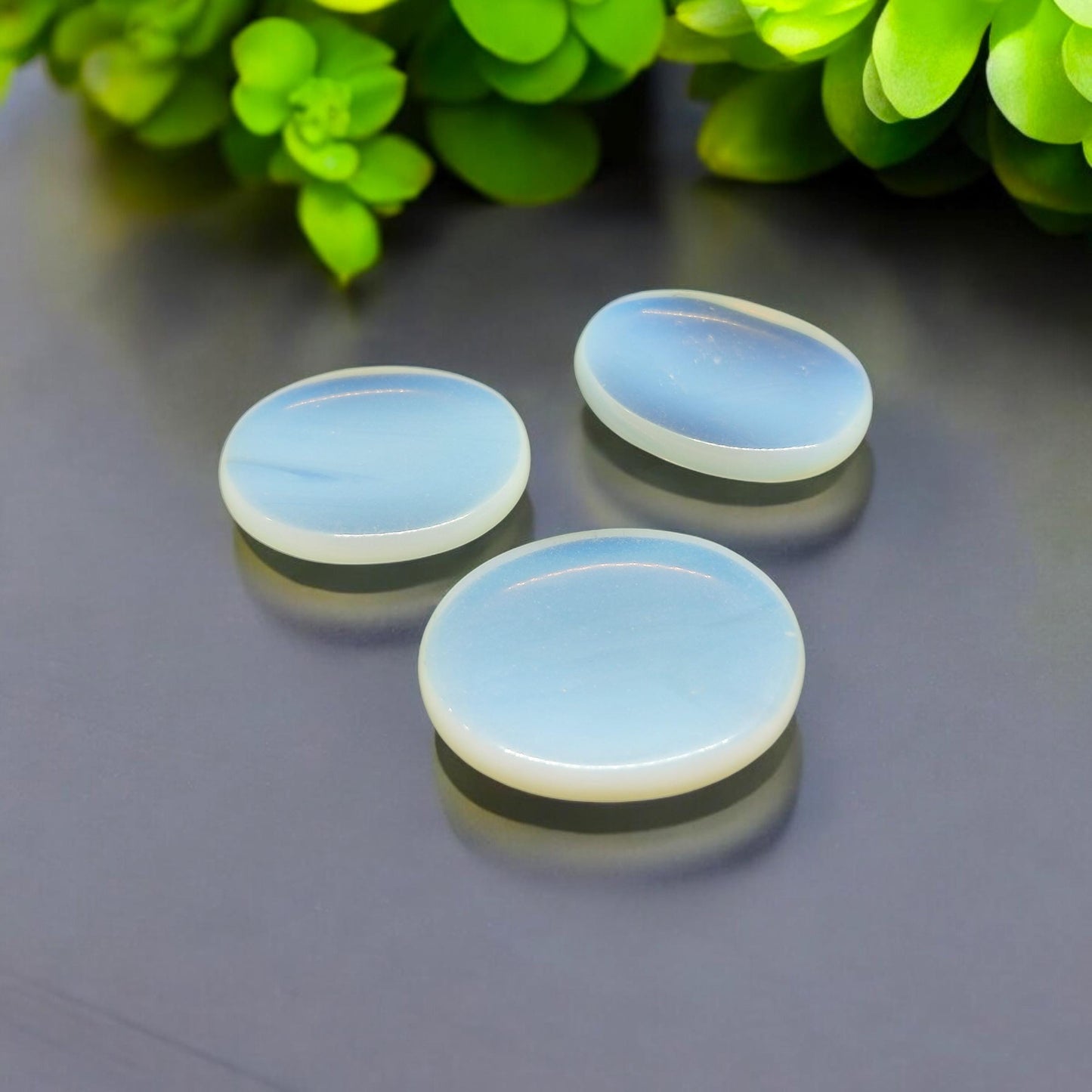 Opalite Worry Stone | Hand Carved Anxiety Relief Crystal | Meditation Palm Stone | Stress Relief Fidget Tool | Reiki Healing Gift | Opal