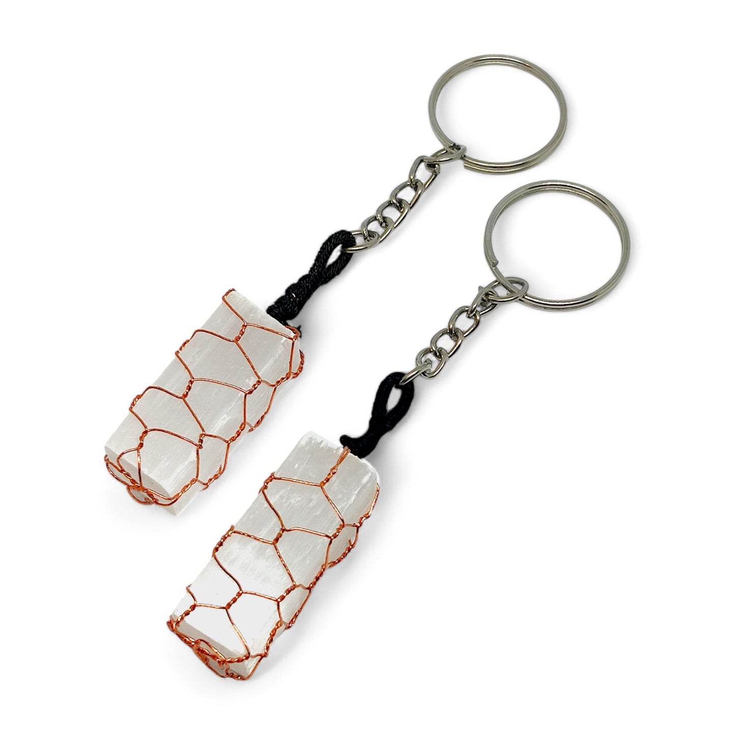 Selenite Crystal Keychain | Crystal Healing Keyring | Handmade Gemstone Accessory | Spiritual Gift | Natural Stone Decor | Unique Jewelry