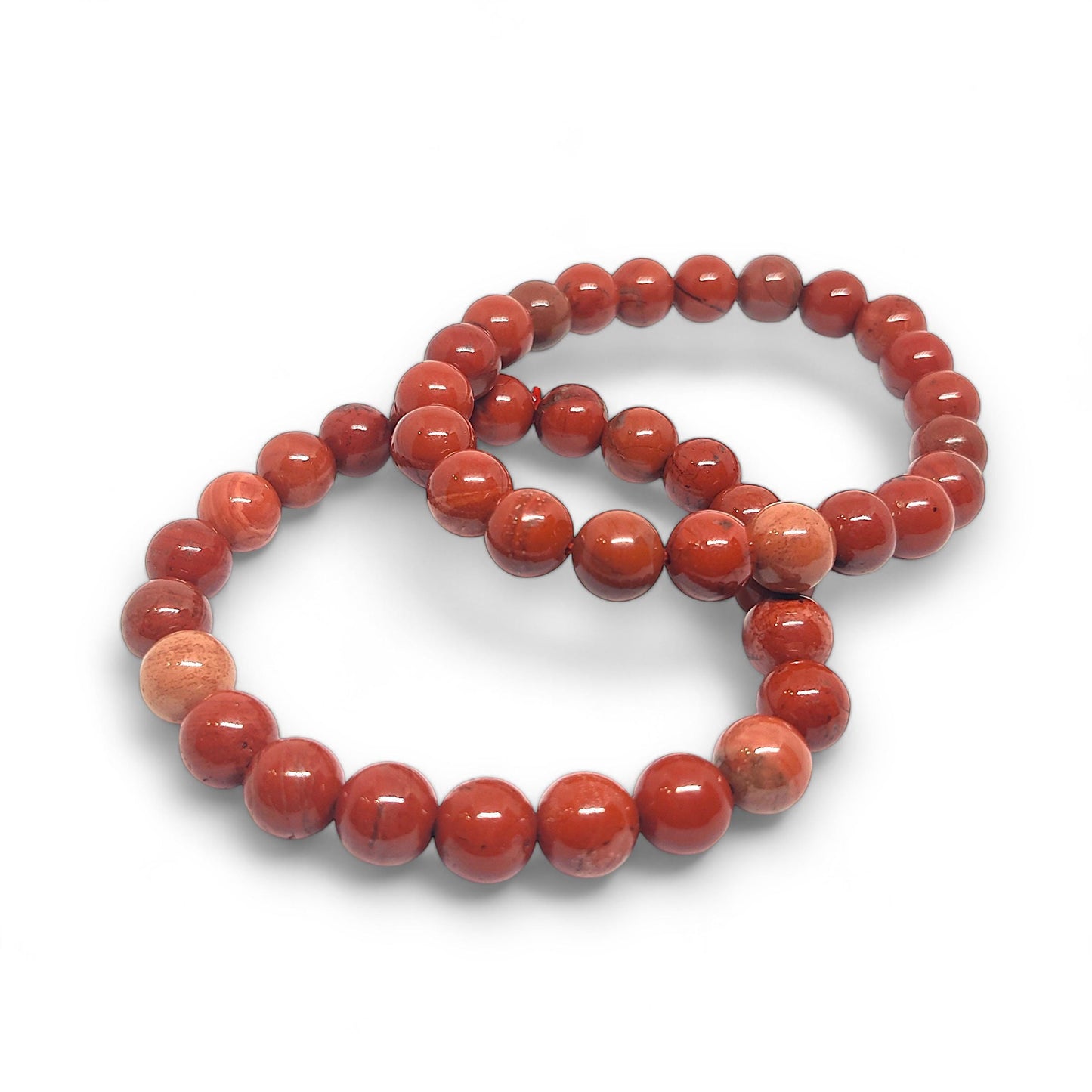 Red Jasper Bracelet | Natural Grounding Stone | Strength & Vitality | Adjustable Stretch Fit