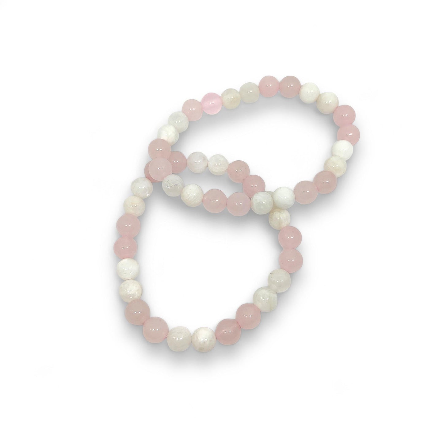 Moonstone and Rose Quartz Bracelet | 8mm Healing Crystal Jewelry | Love & Intuition | Healing Crystal