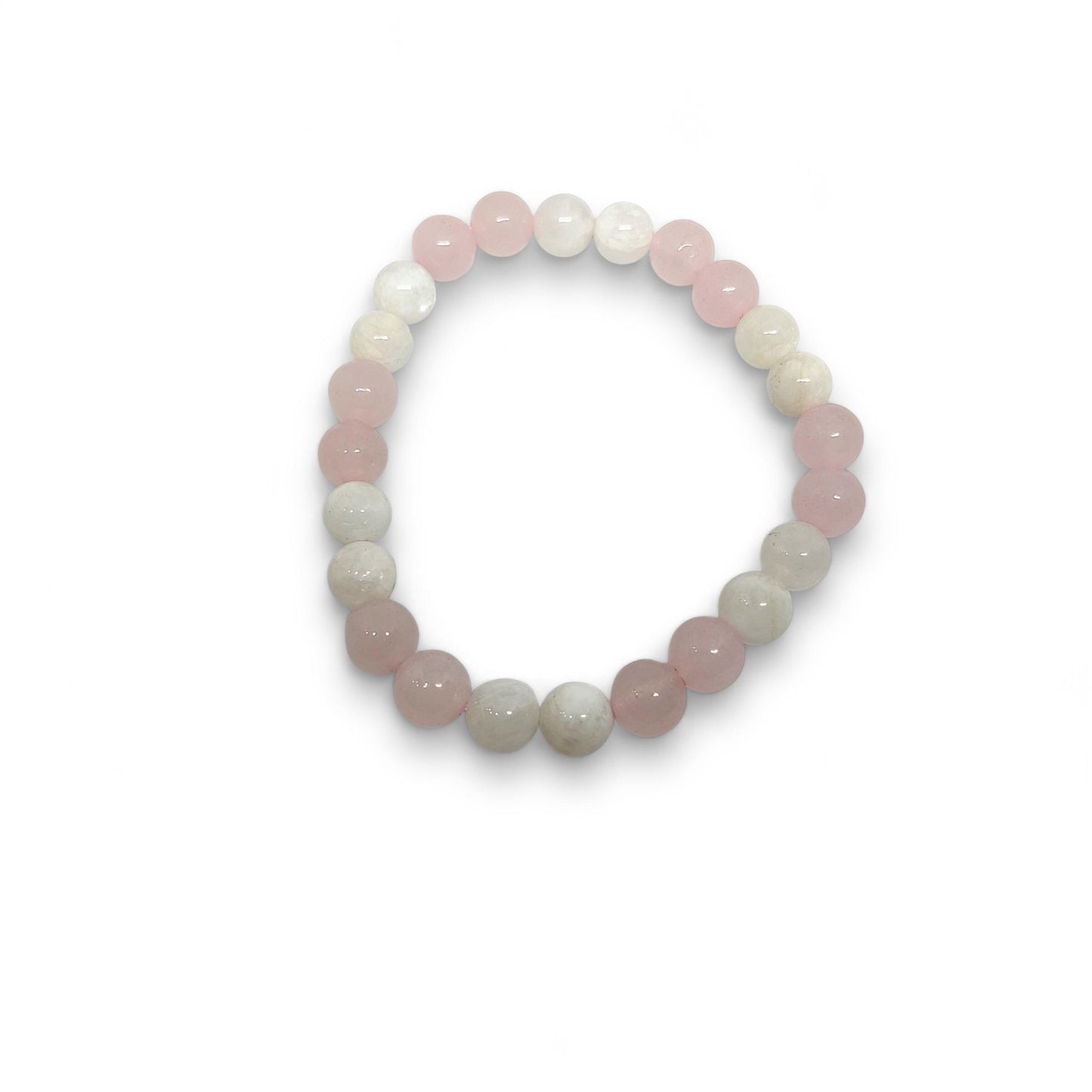 Moonstone and Rose Quartz Bracelet | 8mm Healing Crystal Jewelry | Love & Intuition | Healing Crystal