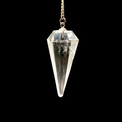 Clear Quartz Crystal Pendulum | Healing Dowsing Tool | Divination Instrument | Spiritual Gift | Reiki Energy | Meditation | Chakra Balancing