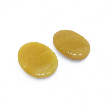 Yellow Aventurine Worry Stone | Hand Polished Anxiety Relief Crystal | Abundance & Luck Palm Stone | Stress Relief Fidget Tool | Healing