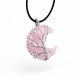 Pink Opalite Moon Pendant | Tree of Life Wire Wrapped Necklace | Handmade Crystal Jewelry | Spiritual Gift | Unique Gemstone Charm | Boho