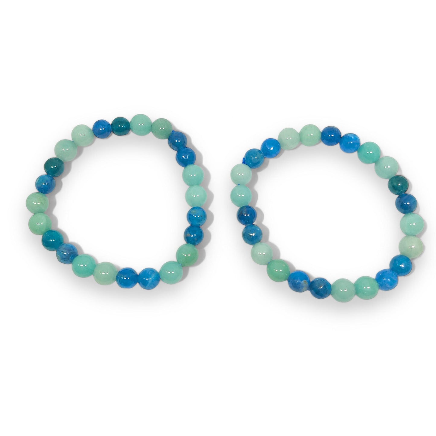 Blue Apatite and Amazonite Bracelet | Natural Healing Stones | Clarity & Communication | Adjustable Fit