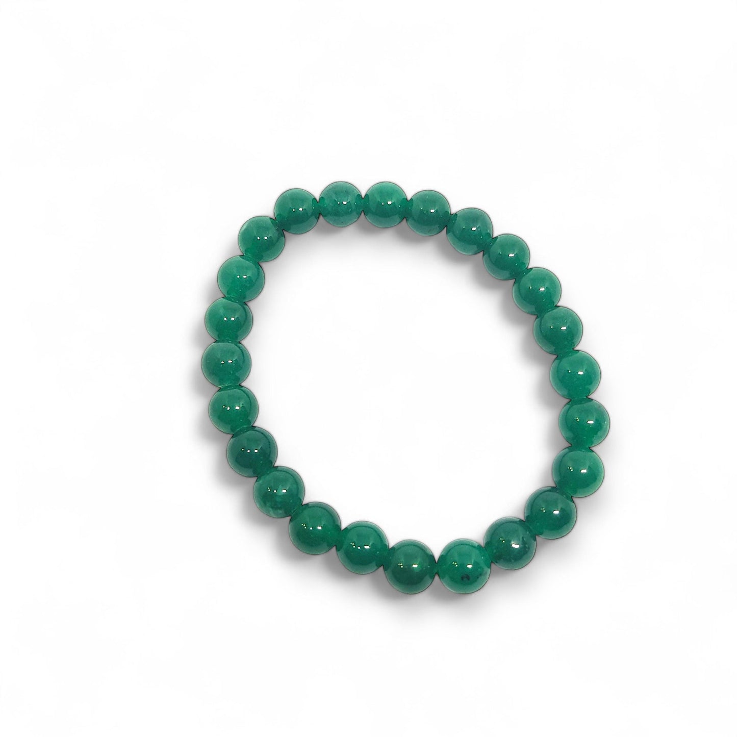 Green Jade Bracelet | Natural Healing Crystal | Luck & Prosperity | Adjustable Stretch Fit