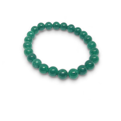 Green Jade Bracelet | Natural Healing Crystal | Luck & Prosperity | Adjustable Stretch Fit