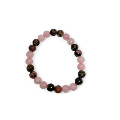 Rhodonite and Rose Quartz Bracelet | Healing Crystal Jewelry | Love & Emotional Balance