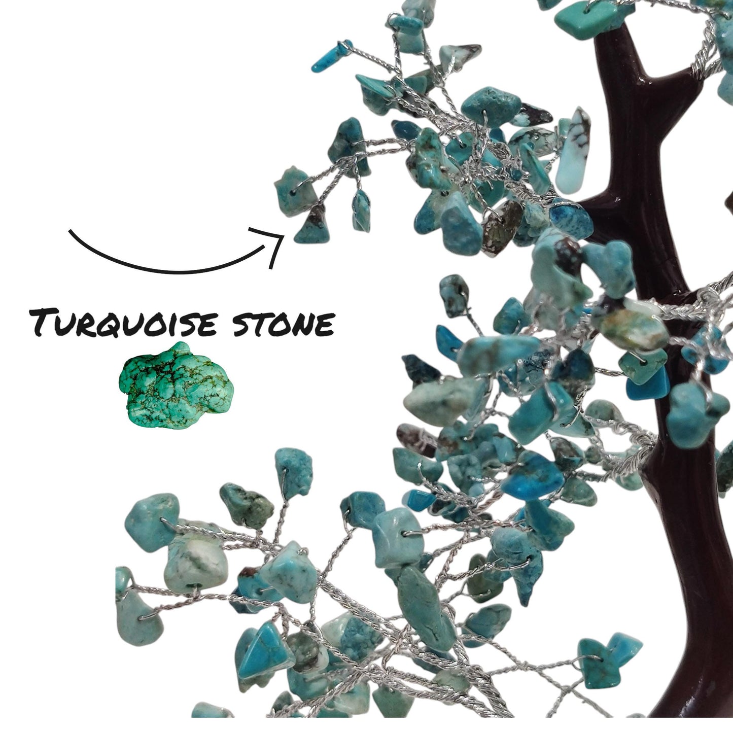 Turquoise Gemstone Bonsai Tree | Handcrafted Crystal Tree of Life | Healing Decor for Home & Office | Feng Shui Energy | Unique Gift | Gift