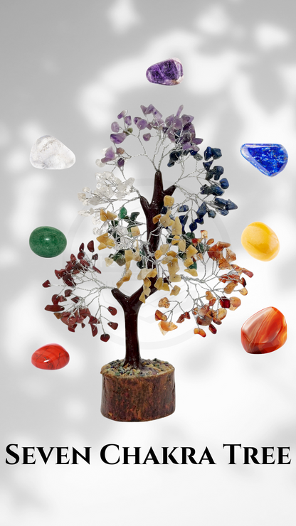 Seven Chakra Crystal Tree | Large Gemstone Tree of Life | Feng Shui Decor | Healing Crystal Gift | Home Office Decoration | The Crystal Cure